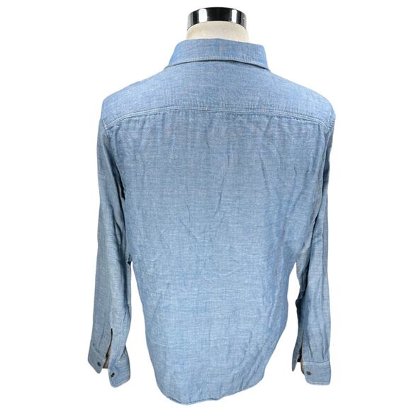 Faherty Reversible Belmar Shirt Men’s Large Striped Blue Pink Long Sleeve Button - Picture 4 of 12